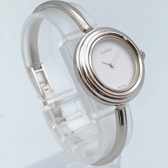 Gucci Silver Bracelet Watch with all bezels shown
